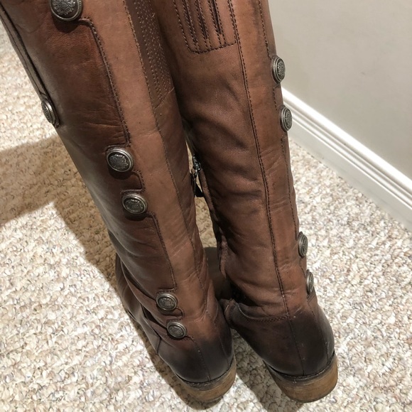Arturo Chiang Brown Leather Knee High Riding Boots, Women’s 8M/38 - Picture 4 of 9